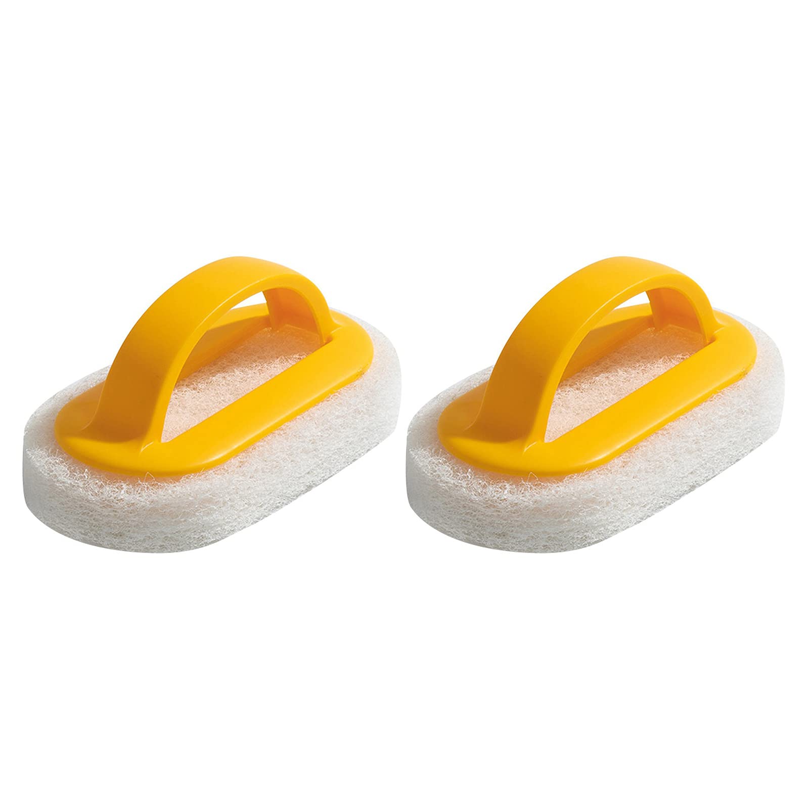 2 Pack Dishwashing Brushes for Non-Stick Cookware - Heavy Duty Kitchen Scrub Brush for Pots, Pans & Dishes - BPA-Free Dish Brush with Ergonomic Handle (Yellow) - Perfect for Daily Kitchen Cleaning & Tough Grease Removal