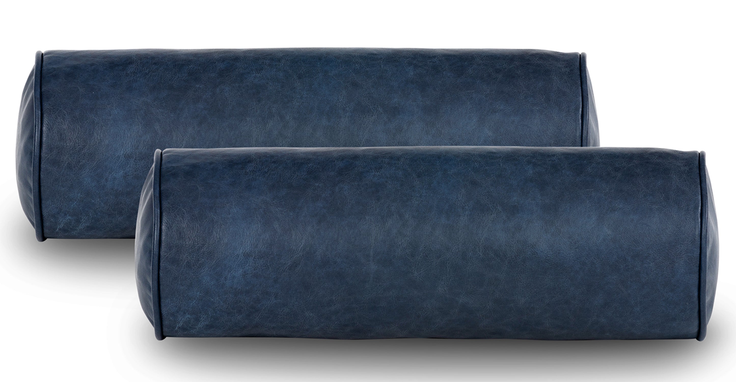 Premium Napa Leather Bolster Pillow Set - Luxury Sofa Cushions for Living Room, Bedroom & Office Decor (Set of 2) - Perfect for Home Styling, Reading Nook & Relaxation