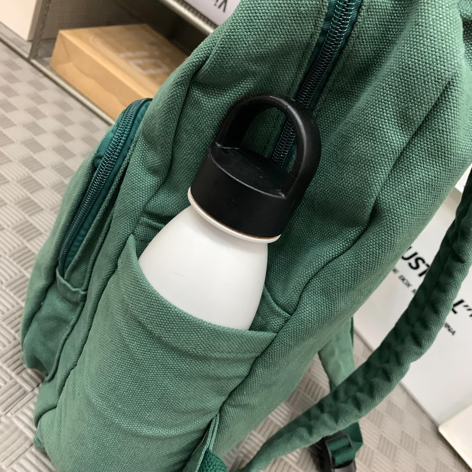 Stylish Vintage Green Canvas Mini Backpack for Women & Teen Girls - Cute Aesthetic Small Purse Bookbag for School, Travel & Everyday Use