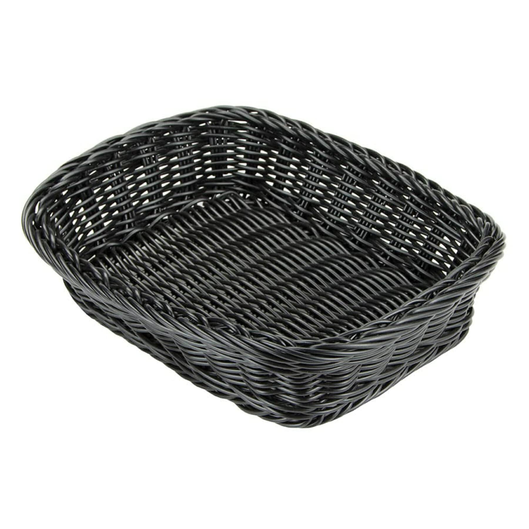 GET WB-1508-BK Black Rectangular Polyweave Bread Basket - 11.5