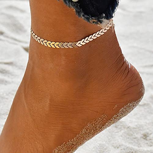 6PCS Boho Ankle Bracelet Set for Women - Gold & Copper Infinity Round Charm Anklets, Adjustable Foot Jewelry for Summer Beach, Parties & Everyday Wear