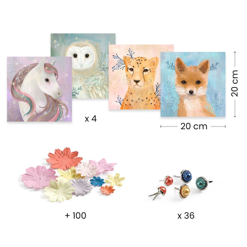 Djeco 3D Floral Paper Crafts Kit - DIY Flower Art for Kids & Adults - Perfect for Home Decor, Party Favors & Creative Gifts