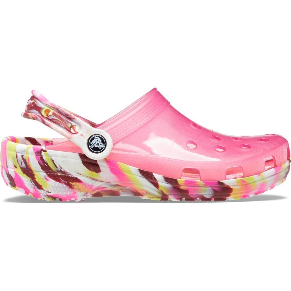 Crocs Unisex Classic Translucent Marbled Clogs for Men & Women - Comfortable Slip-On Shoes for Casual Wear, Beach, Pool & Outdoor Activities