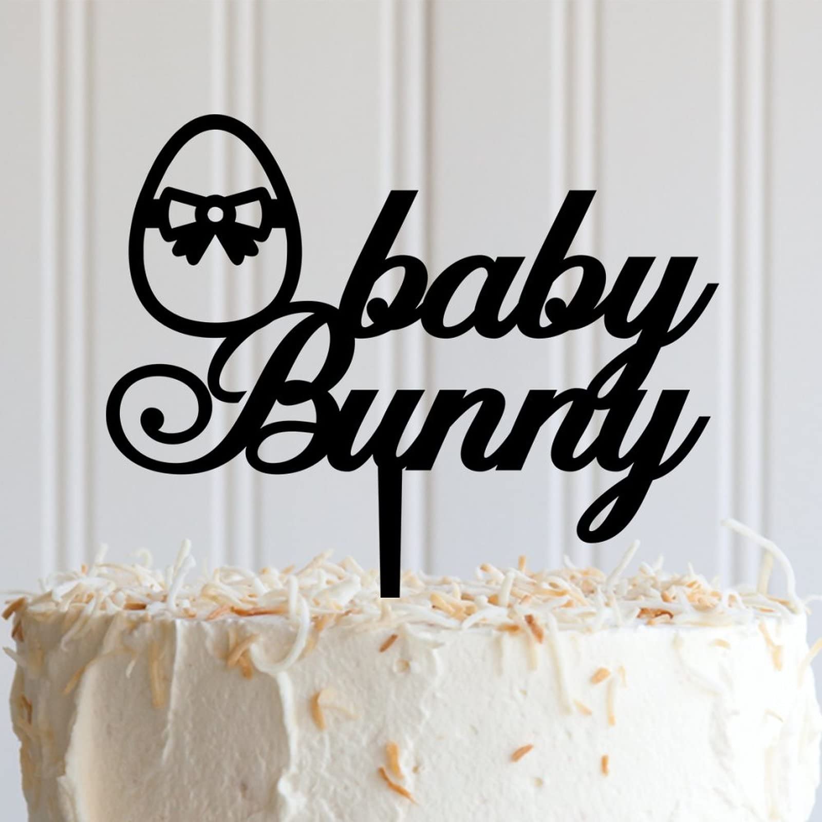 Customized ArogGeld Baby Bunny Easter & Birthday Cake Topper - Acrylic Party Decor for Kids & Adults - Perfect for Birthdays, Weddings, Anniversaries - Personalizable Name Keepsake | Great for Easter Celebrations, Baby Showers & Special Occasions