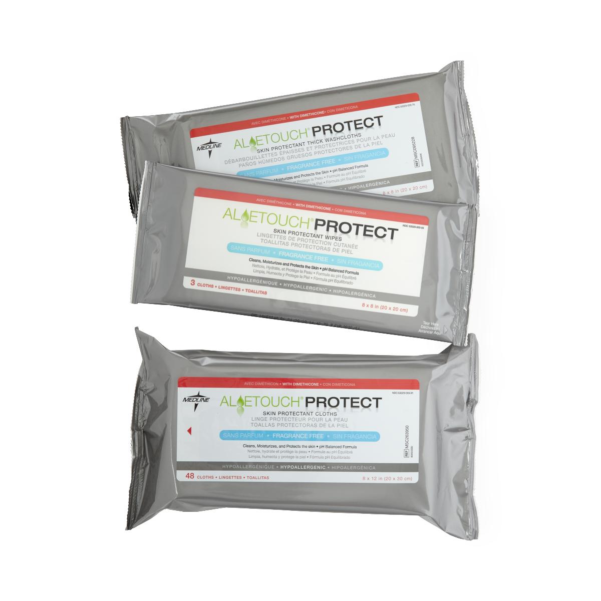 AloeTouch PROTECT Barrier Cream Cloths - Soothing & Protective Skin Care Wipes for Diaper Rash, Eczema & Dry Skin - Gentle for Babies & Adults - Use at Home or On-the-Go