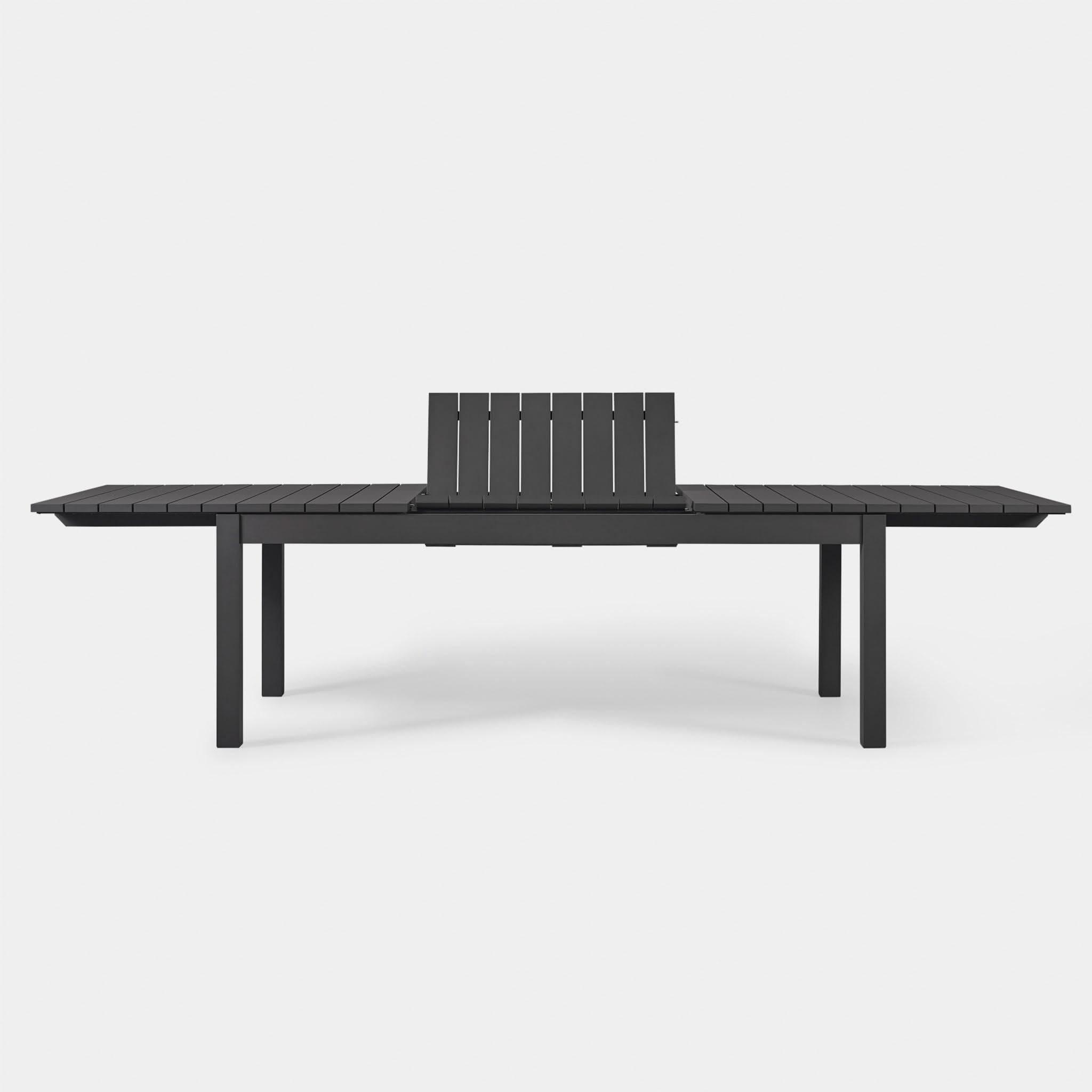 Pacific Aluminum Extension Dining Table - Expandable for 6 to 10 People, Modern Outdoor/Indoor Use - Perfect for Patio, Garden, or Large Family Gatherings