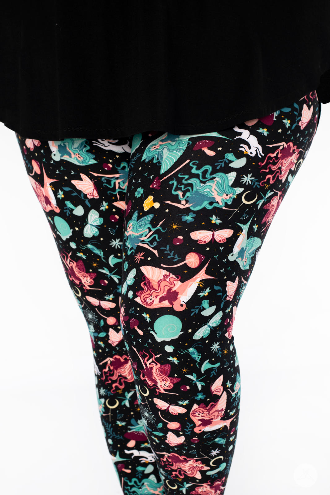 Fairy Garden Patterned Leggings for Women - Floral Fantasy Yoga Pants - Comfortable Stretchy Workout Leggings for Running, Gym & Casual Wear