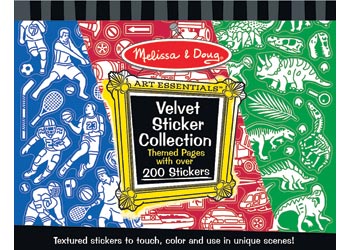 Melissa & Doug Velvet Stickers for Boys - Reusable Fun Stickers for Kids, Arts & Crafts, Scrapbooking & DIY Projects - Perfect for Home, School & Party Activities