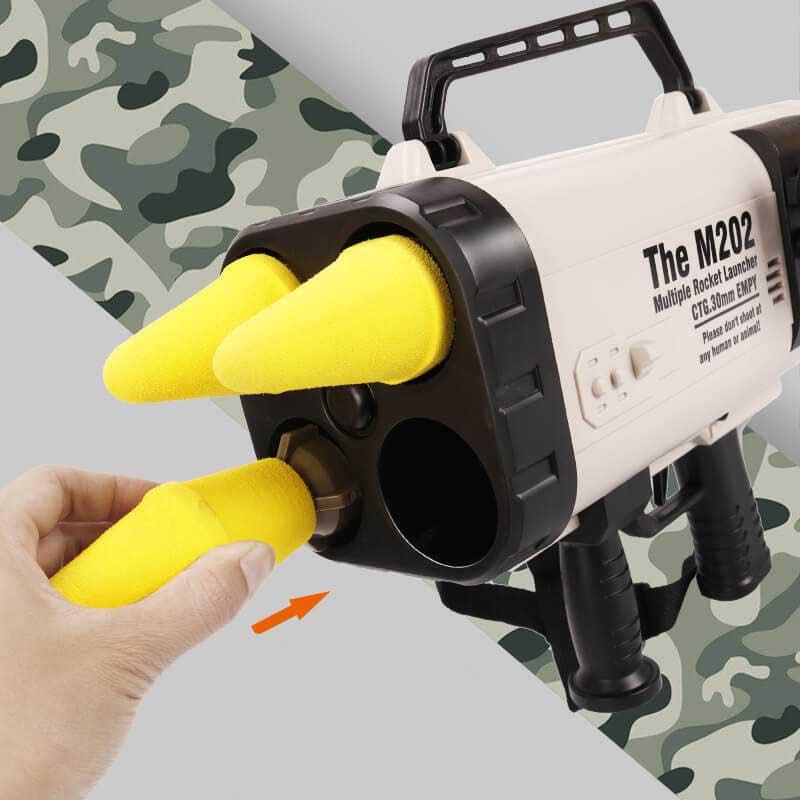 M202 Quadruple Rocket Launcher Blaster Toy - Realistic Foam Dart Shooting Toy for Outdoor Play, Nerf Battles & Backyard Fun - Perfect for Kids, Teens & Adults (Ages 8+)
