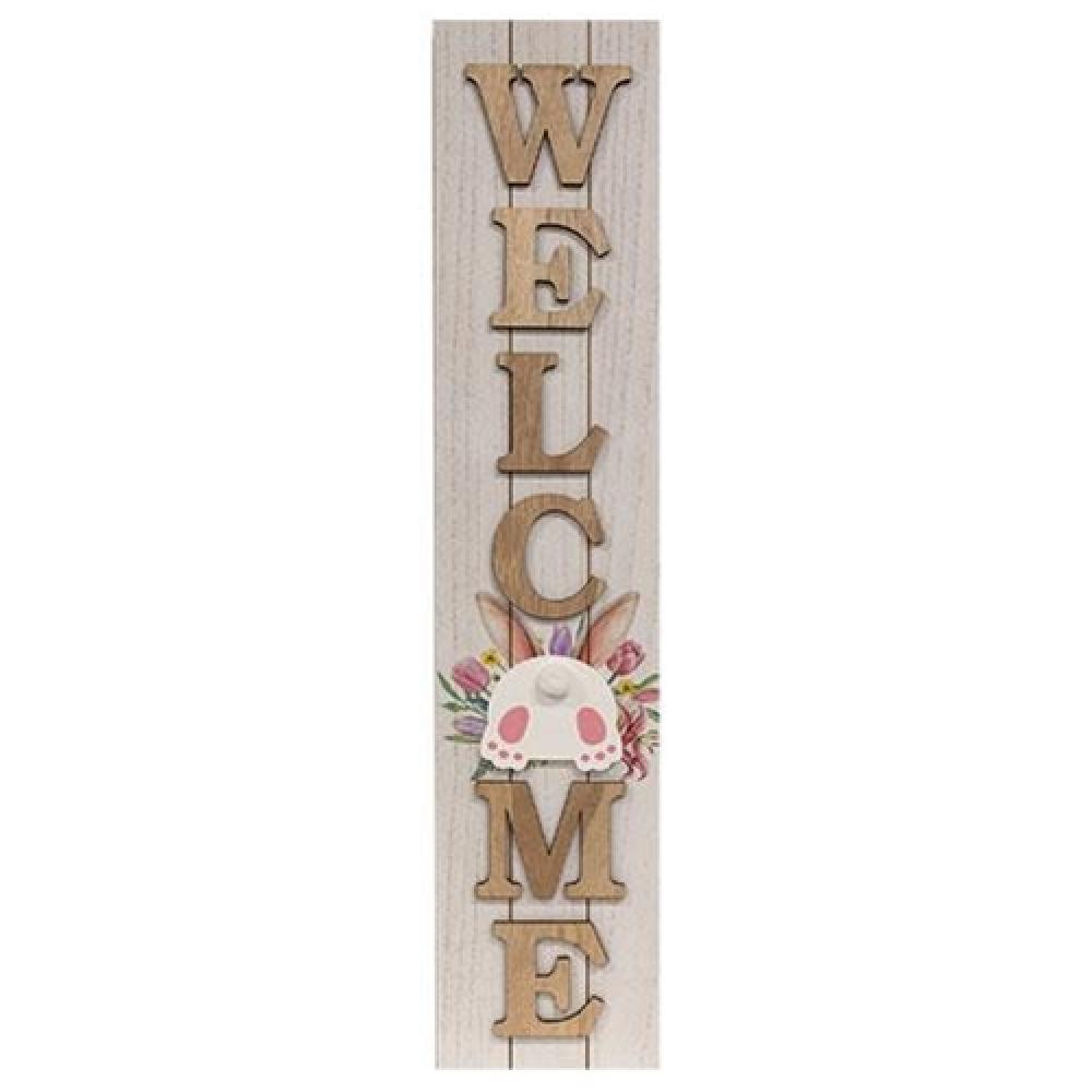 Easter Bunny Butt Welcome Wood Sign - Handmade Farmhouse Decor for Spring & Easter - Perfect for Front Door, Porch, or Indoor Holiday Decorations