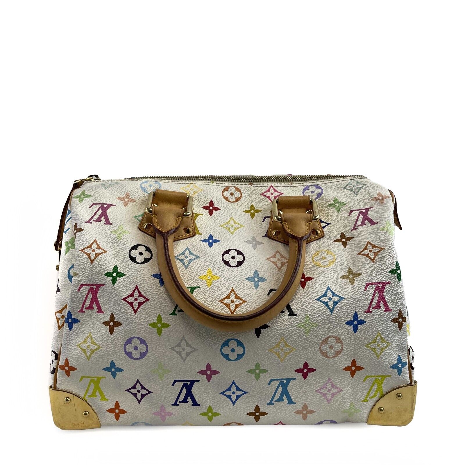Authentic Louis Vuitton LV Speedy 30 Monogram Canvas Multicolor Handbag - Luxury Top Handle Satchel for Women, Perfect for Work, Travel & Everyday Use