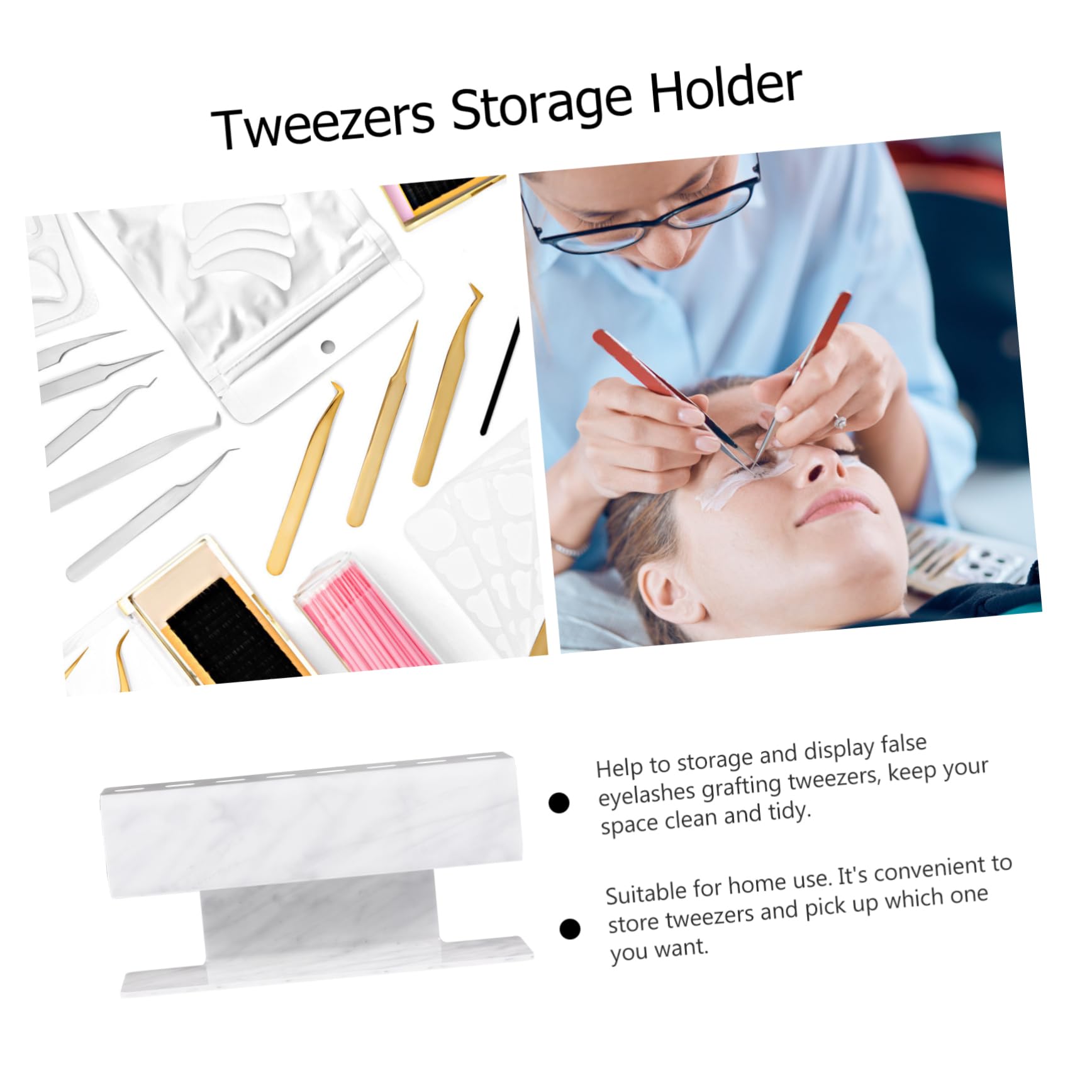Healeved Acrylic Eyelash Tweezer Holder & Organizer Stand - 17x8cm Makeup Tool Display for Eyelash Extensions, Salon & Professional Use - Perfect for Beauty Counter Organization and Tweezer Storage