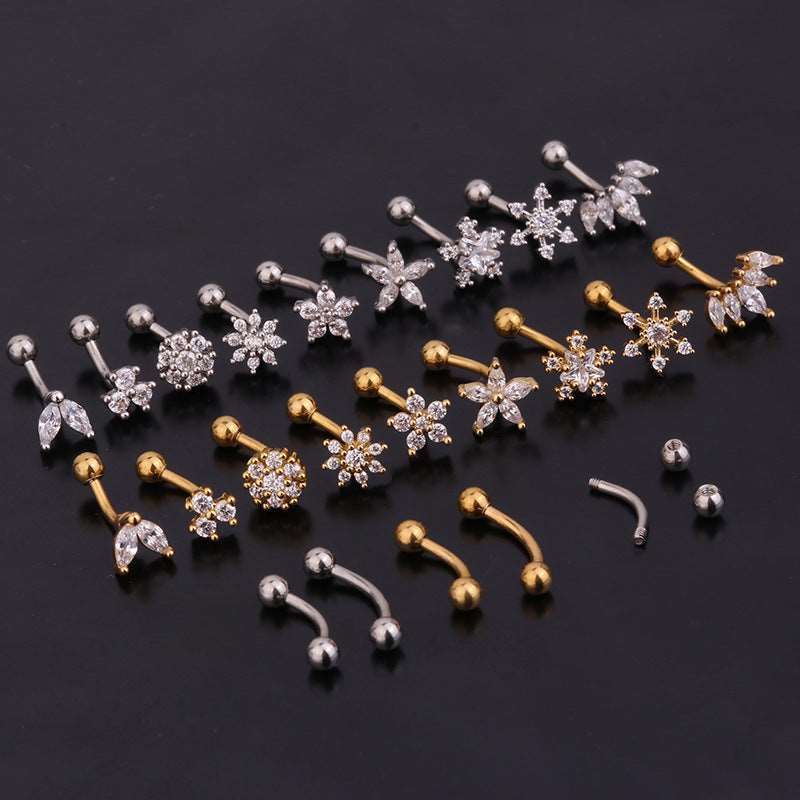 16G Curved Barbell Rook Piercing - Surgical Steel Flower Design Body Jewelry for Ear Cartilage | Perfect for Daily Wear, Parties & Unique Style Statements