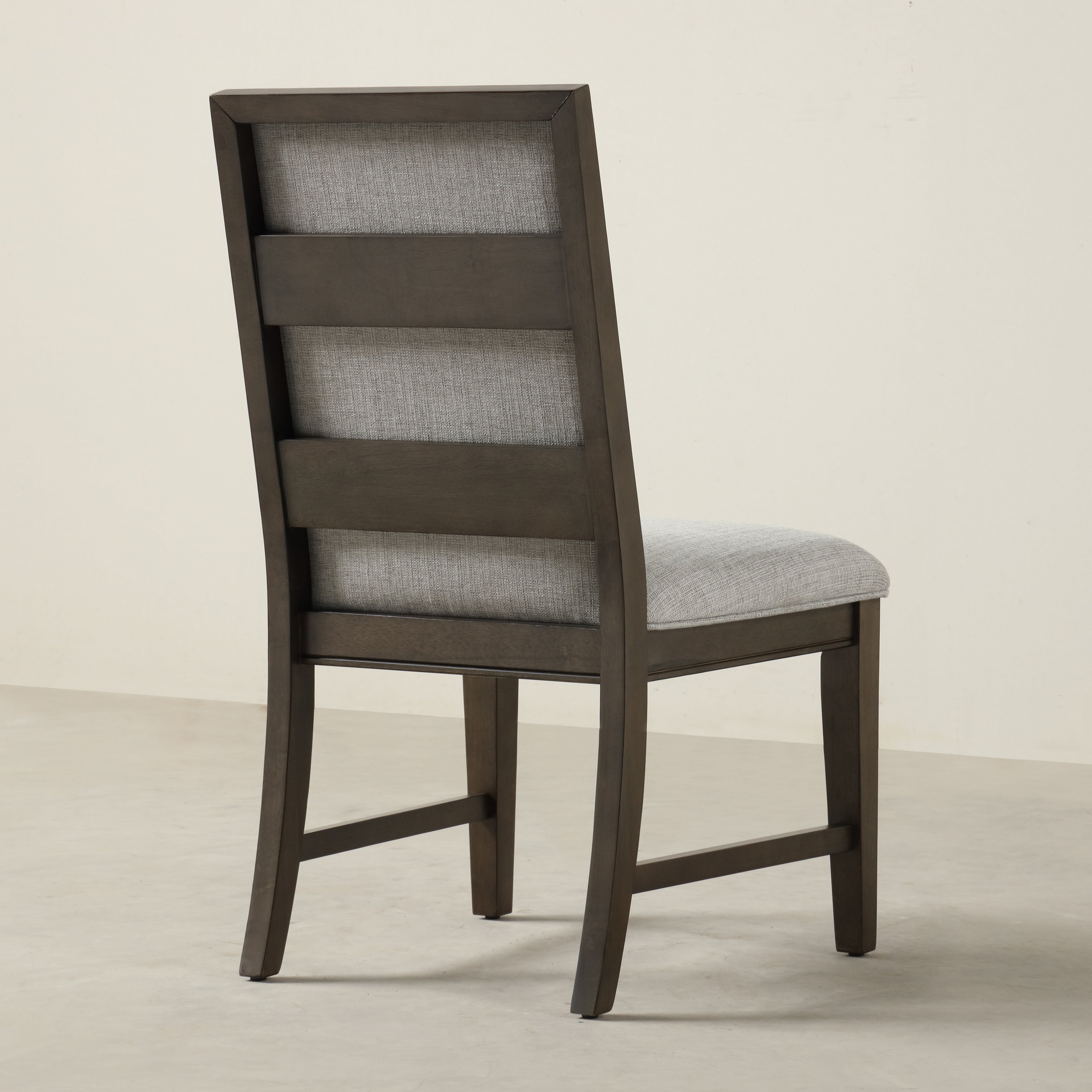 Roundhill Furniture Aberll Solid Wood Upholstered Dining Chairs, Gray, Set of 2 - Modern Farmhouse Style Dining Room Chairs for Kitchen, Breakfast Nook & Home Decor