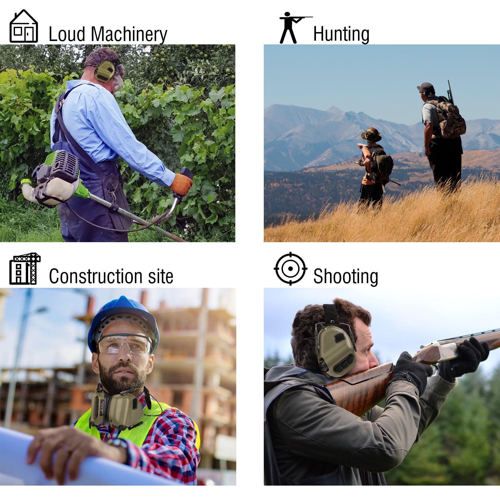 Raddy S22 Electronic Shooting Earmuffs - NRR 22dB Noise Canceling & Sound Amplification for Hunting, Shooting Range & Outdoor Sports (Discontinued)