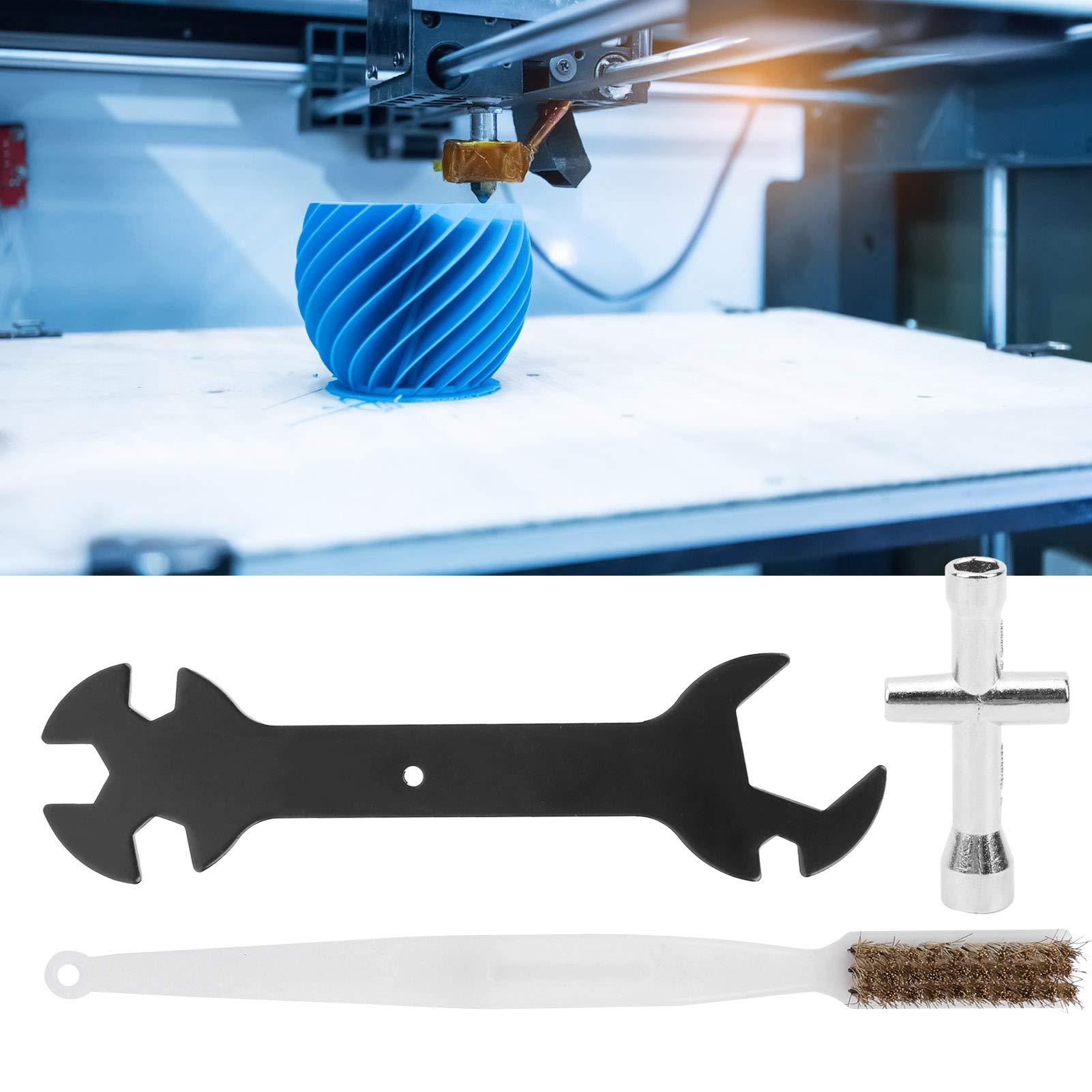 3D Printer Nozzle Cleaning Brush Set - 3PCS Mini Socket Tool for MK8, MK10 & M2000 Printers | Essential 3D Printing Accessories for Smooth Operation & Maintenance
