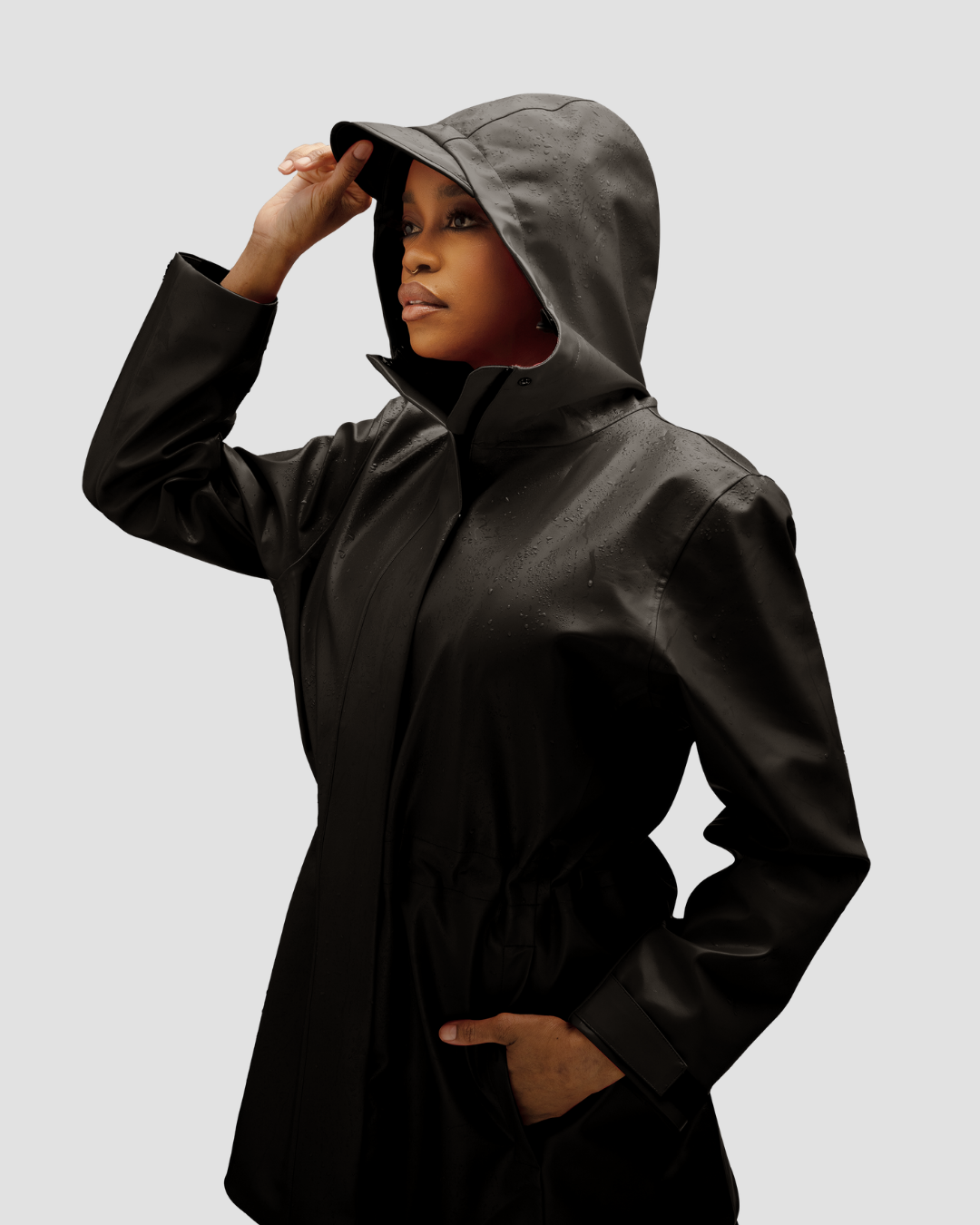 Hairbrella Satin Lined Waterproof Rain Jacket for Women - UV Protection Windproof Hooded Raincoat for Outdoor Activities & Commuting