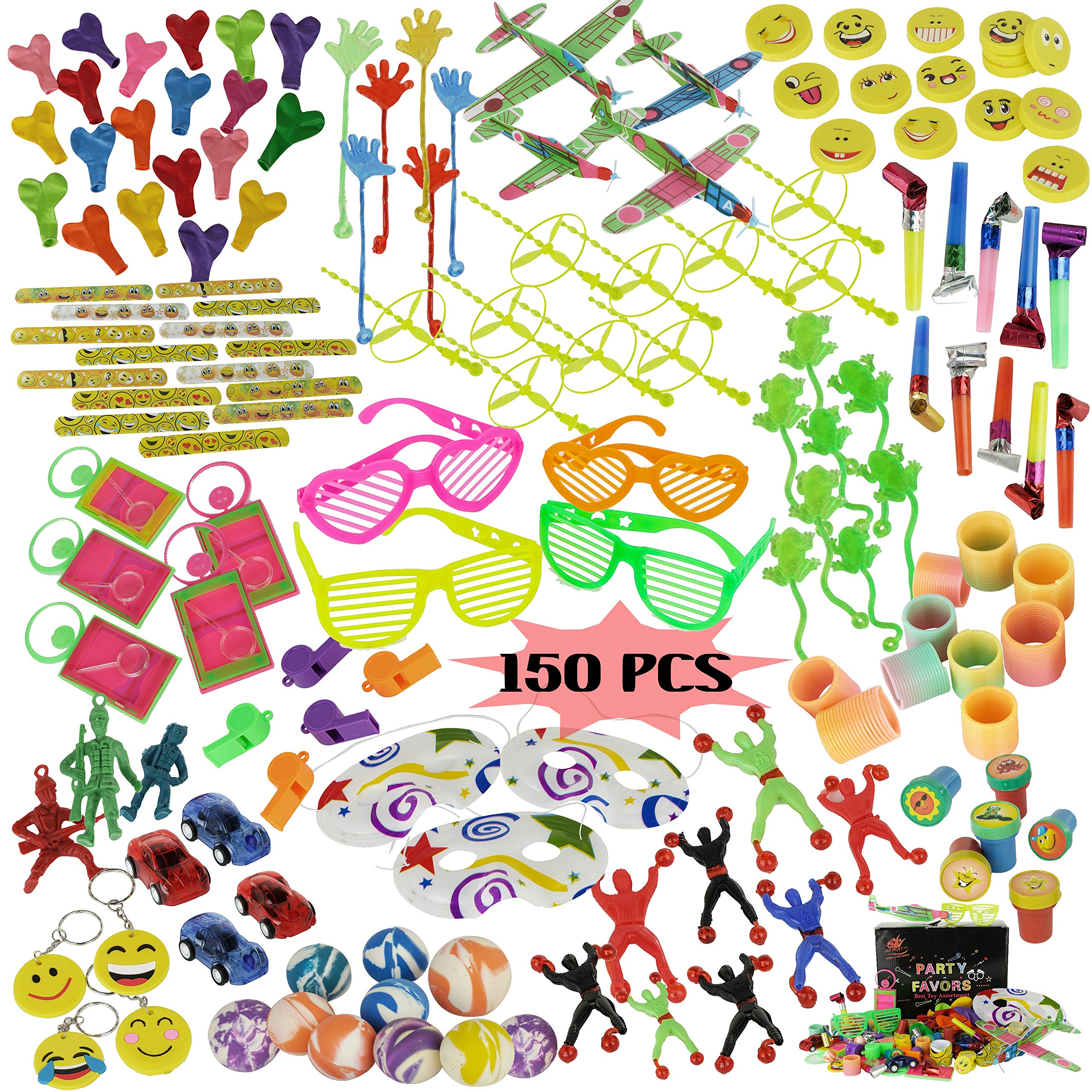 150-Piece Kids Birthday Party Favors Bulk Assortment - Fun Novelty Toys for Girls & Boys - Perfect for Goodie Bags, Pinata Prizes & Classroom Rewards | Great for Birthday Parties, School Events & Carnival Giveaways