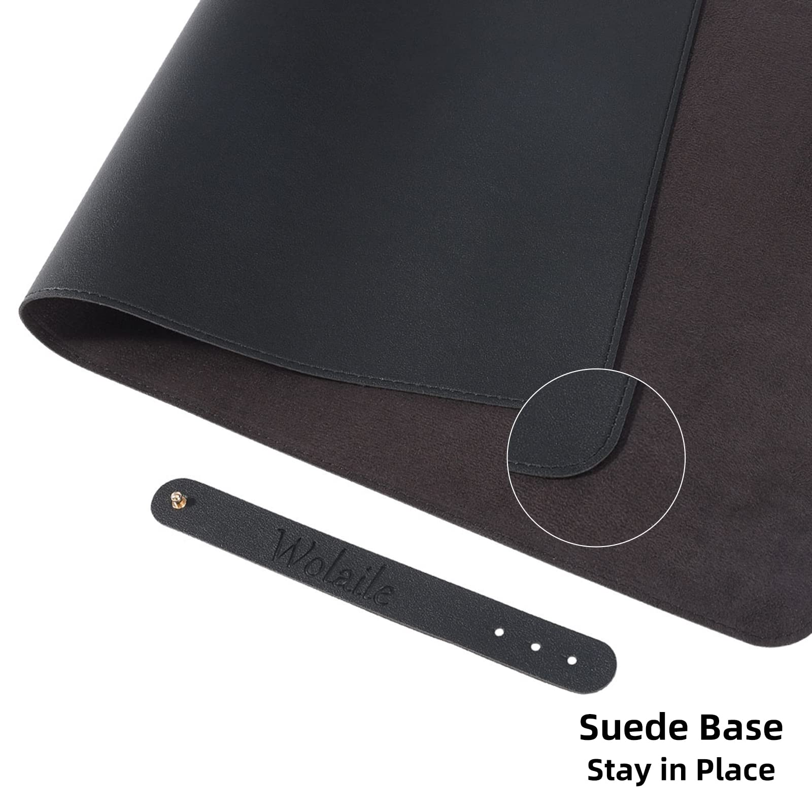 Premium PU Leather Desk Pad 27x13 Inches - Non-Slip Waterproof Office Desk Mat Protector with Large Mouse Pad Area | Perfect for Home Office, Gaming Setup & Workstation Decor (Black)