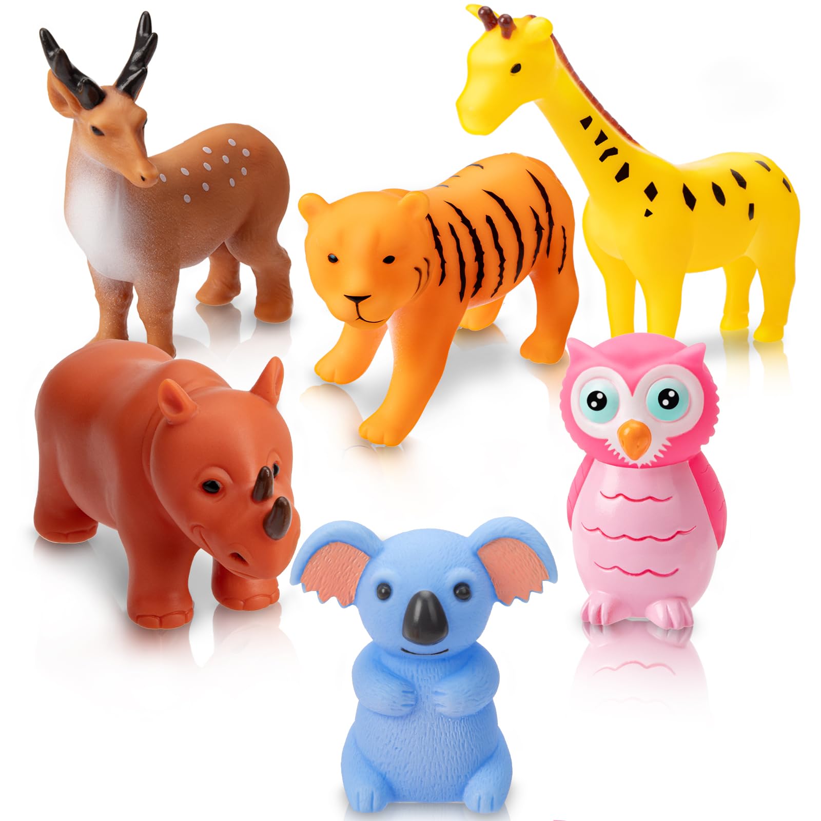 **Best Bath Toys for Babies & Toddlers 6-18 Months – 6-Piece No-Hole Animal Bathtub Toys Set – Safe & Fun for Infants 1-3 Years – Perfect for Splash Play, Sensory Learning & Bath Time Fun**
