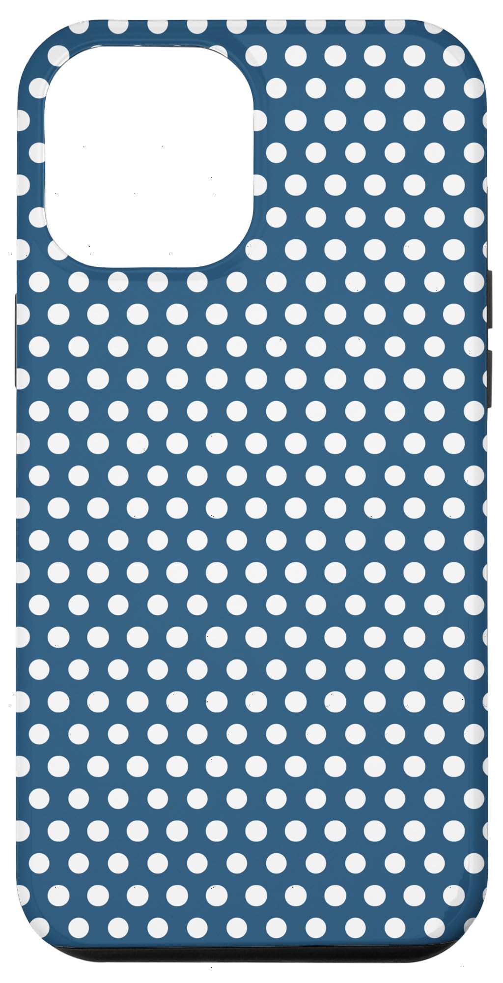 iPhone 12 Pro Max Case - White with Navy Blue Polka Dots | Premium Protective Phone Cover | Perfect Gift for iPhone Users | Ideal for Everyday Use, Travel & Special Occasions