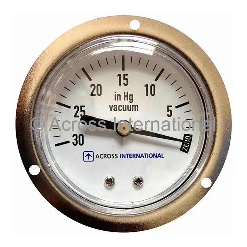 Across VO-INVG 0-30 Inch Mercury Vacuum Gauge for AccuTemp Series 0.9/1.9/3.2/7.5 cu.ft Vacuum Ovens - Precision Pressure Measurement for Laboratory, Industrial & Food Dehydration Applications