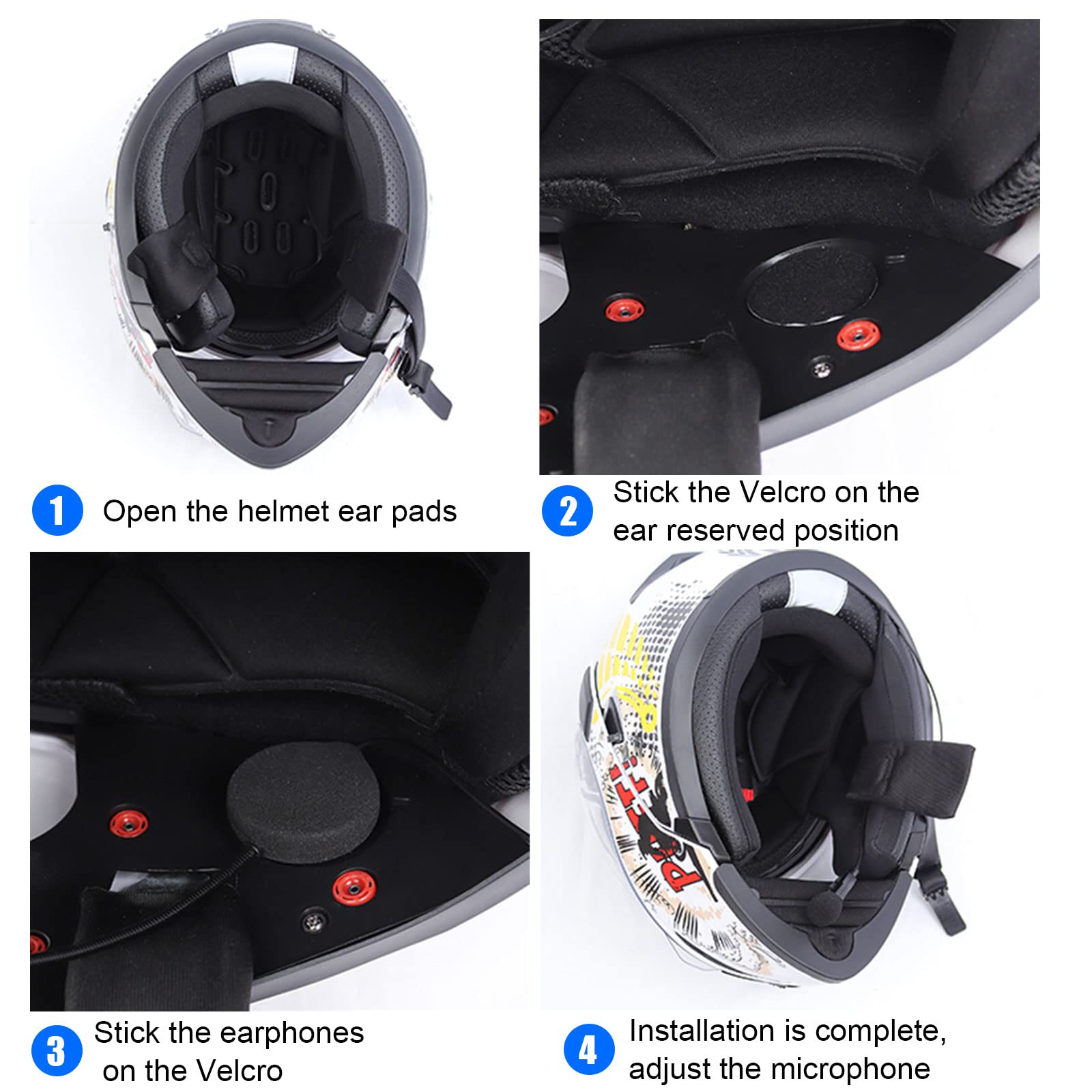 EJEAS E1+ Motorcycle Bluetooth Headset with Helmet Speakers - Bluetooth 5.1 Wireless Intercom, Auto Answer Call & Noise Cancellation, Dual Phone Connectivity - Perfect for Riding, Commuting & Group Tours