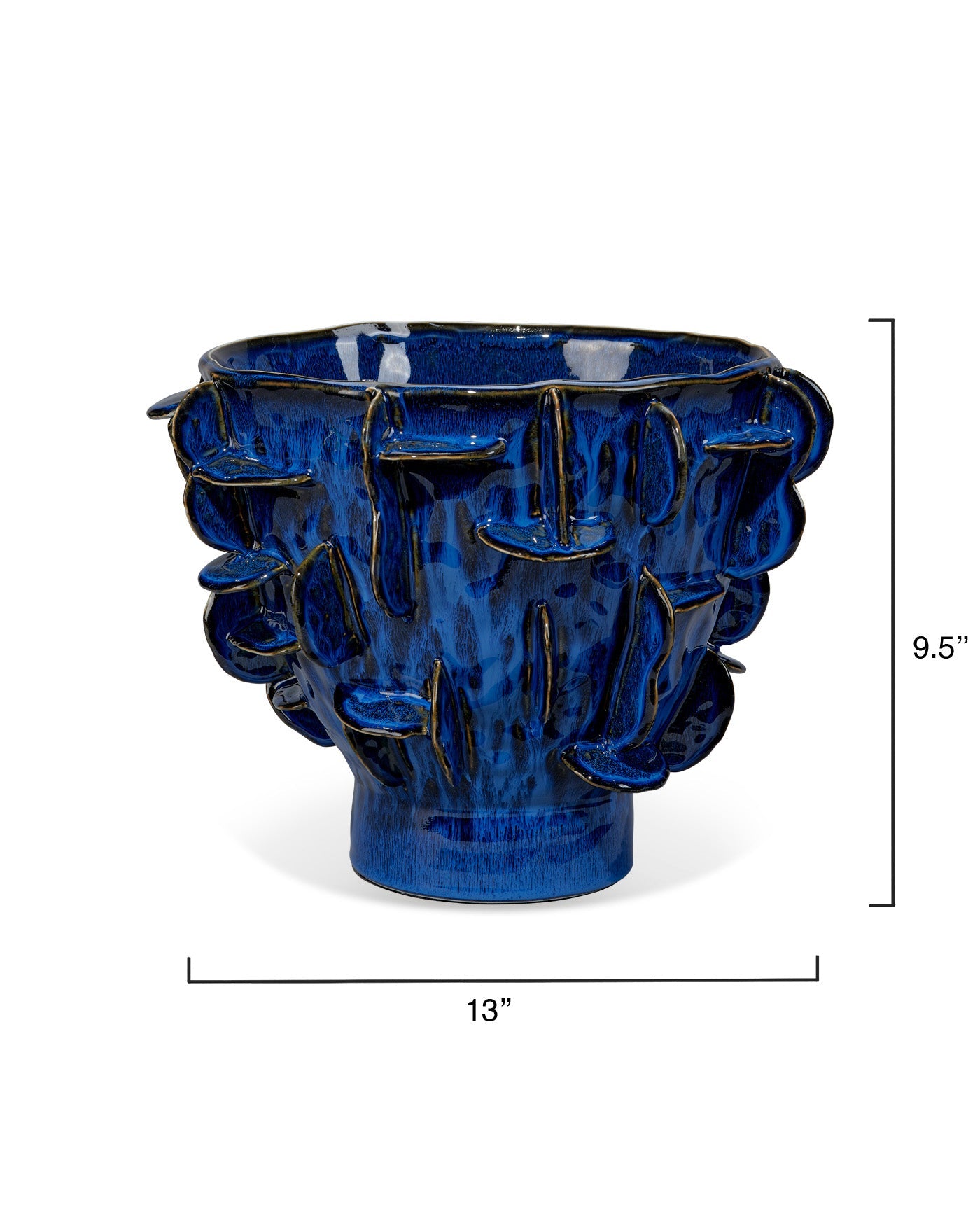 Helios Vase - Handmade Cobalt Blue Glass Vase for Home Decor, Wedding Centerpiece & Gift Idea - Elegant Tabletop Decor for Living Room, Dining Table & Office