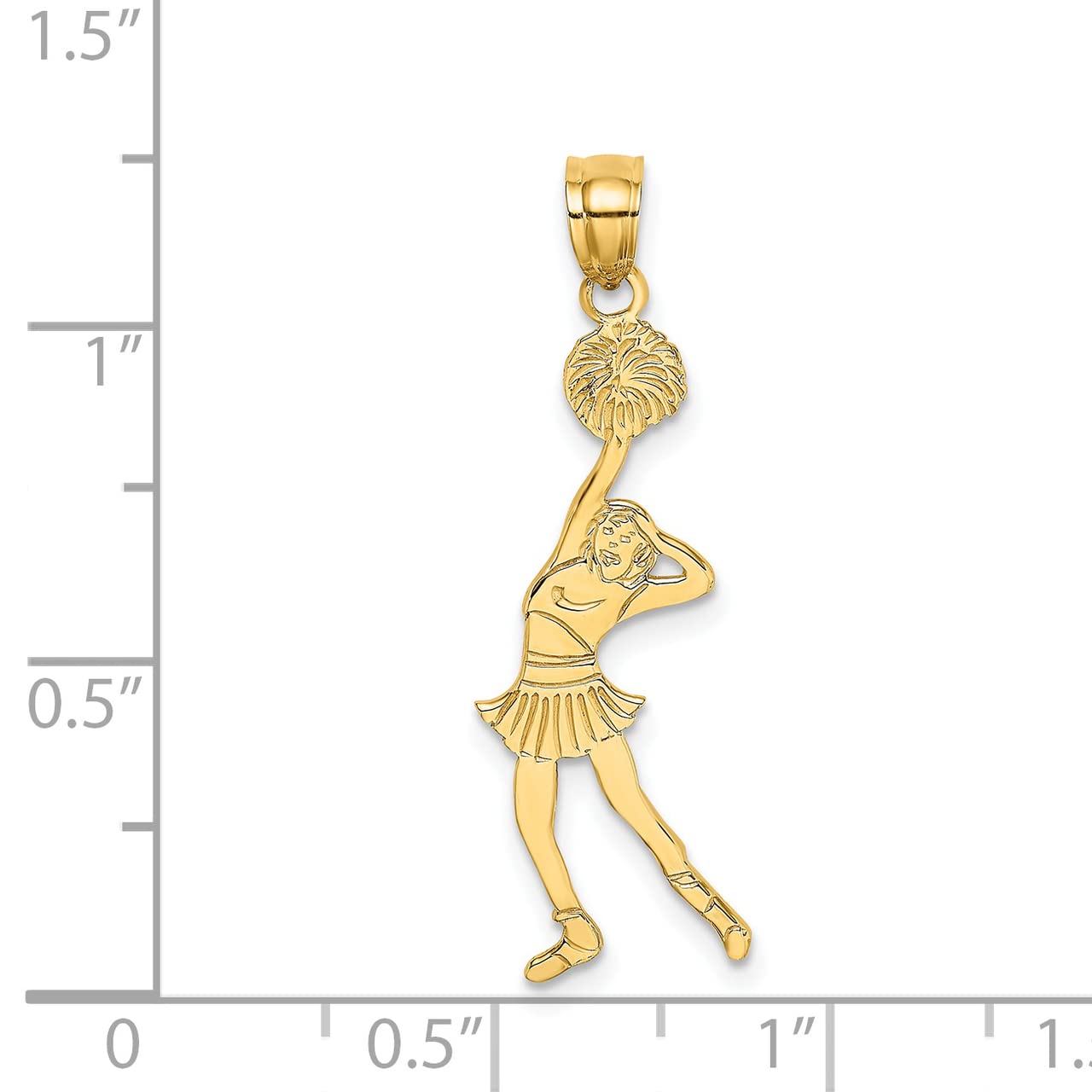 14k Yellow Gold Cheerleader Charm with Hand on Head - Perfect for Bracelets, Necklaces & Sports Jewelry Gifts