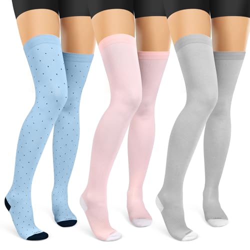 3 Pairs-pink/Grey/Polkadots