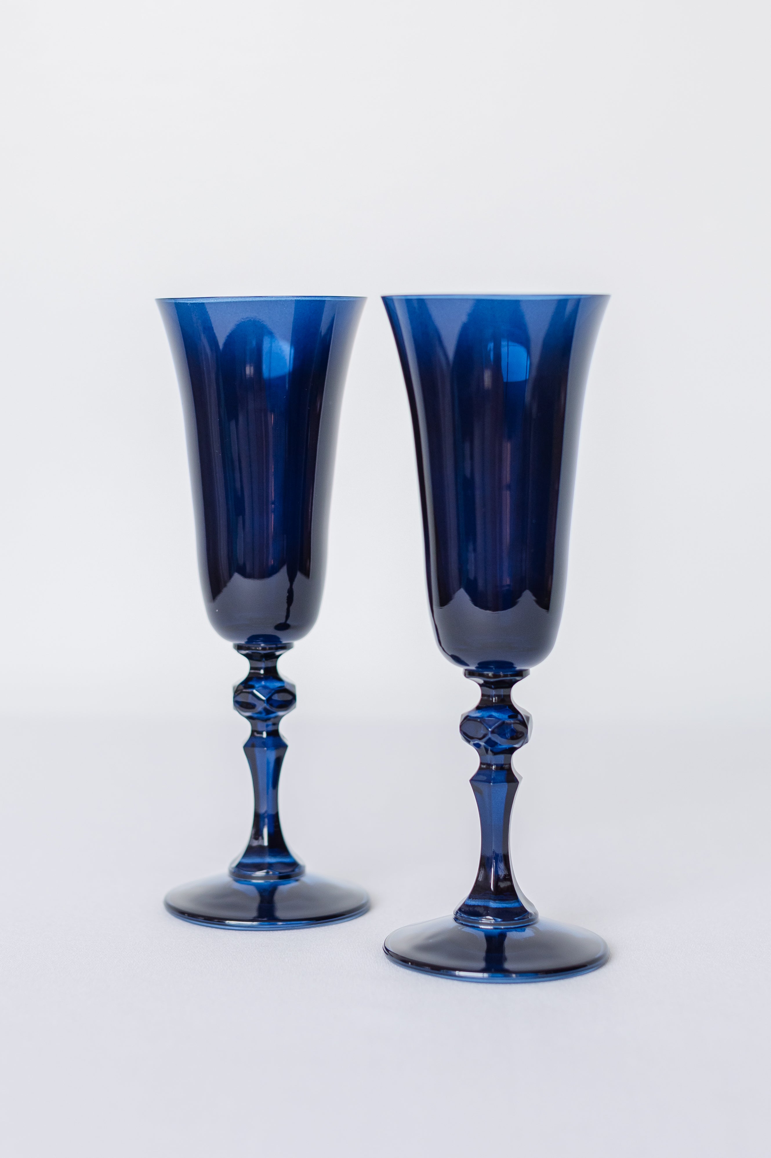 Estelle Colored Regal Flute Set of 2 - Elegant Midnight Blue Glassware for Wine & Champagne | Perfect for Dinner Parties, Weddings & Home Decor