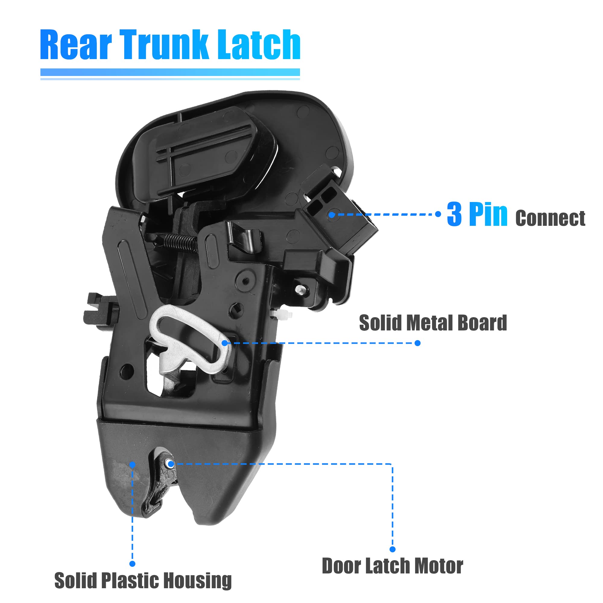 X AUTOHAUX Trunk Latch Lock Actuator 74851-SDA-A22 Compatible with Honda Accord 2003-2006 - Engine Tailgate Door Latch Lock Actuator Motor Replacement Part - Perfect for DIY Car Repairs & Maintenance