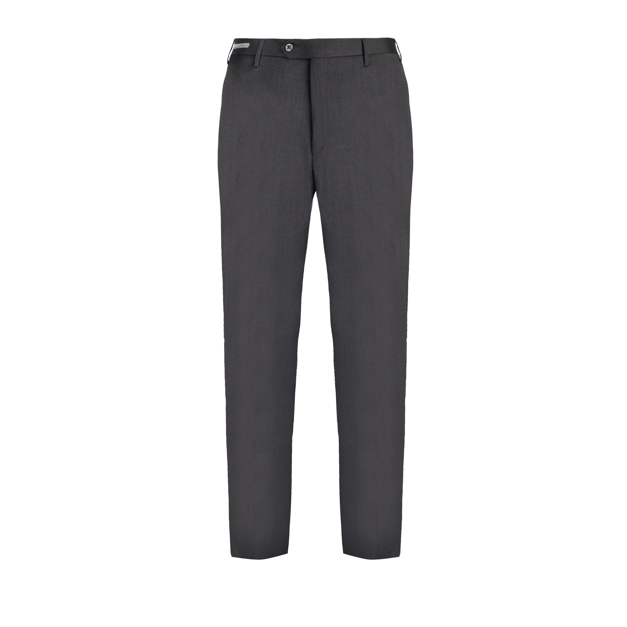 Premium CORNELIANI Flat Front Dress Pants for Men - Charcoal Gray - Classic Fit for Business & Formal Occasions