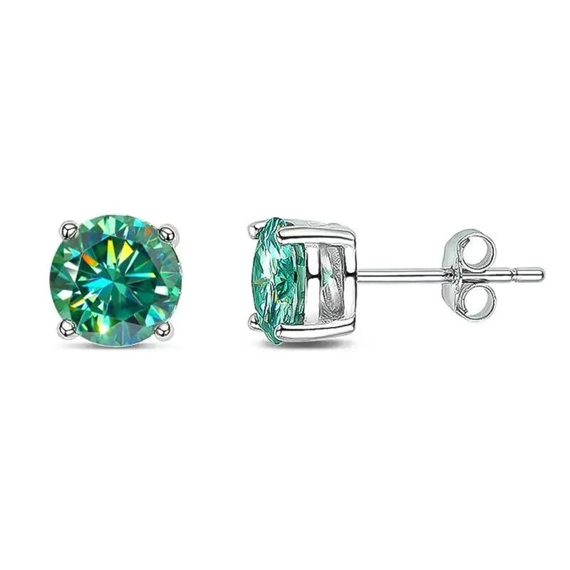 KNOBSPIN Moissanite Stud Earrings for Women & Men - 925 Sterling Silver Plated with 18K White Gold, Sparkling Fine Jewelry - Perfect for Weddings, Anniversaries & Special Occasions