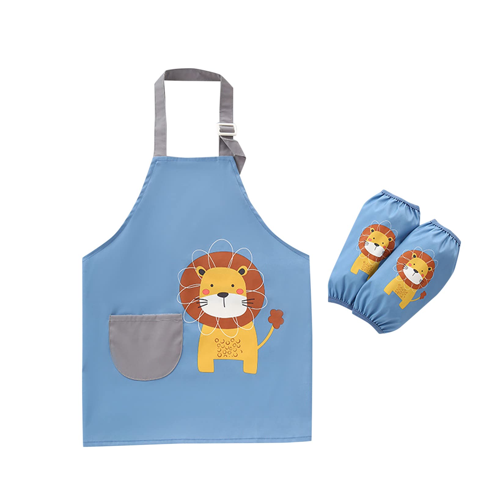 Waterproof Kids Apron for Girls & Boys - Washable Cartoon Animal Toddler Smock for Baby Care & Feeding - Perfect for Painting, Cooking & Mealtime Mess Protection