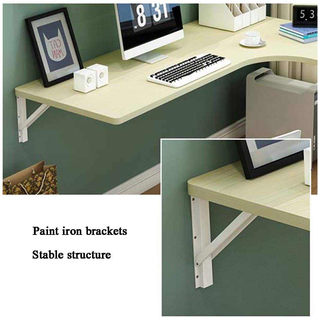 SYTH Folding Wall-Mounted Drop-Leaf Table - Space Saving Hanging Dining Corner Desk, Foldable Computer & Laptop Workstation for Small Spaces - Perfect for Study, Bedroom, Bathroom, Kitchen & RV Use