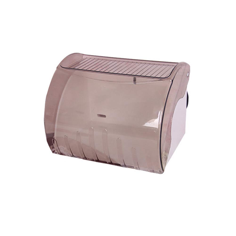 Waterproof Wall Mounted Plastic Toilet Paper Holder - Rectangle Tissue Box Cover with Suction Cup & Screw Type for Bathroom, Kitchen, RV Storage - Cabilock Home Organization Solution