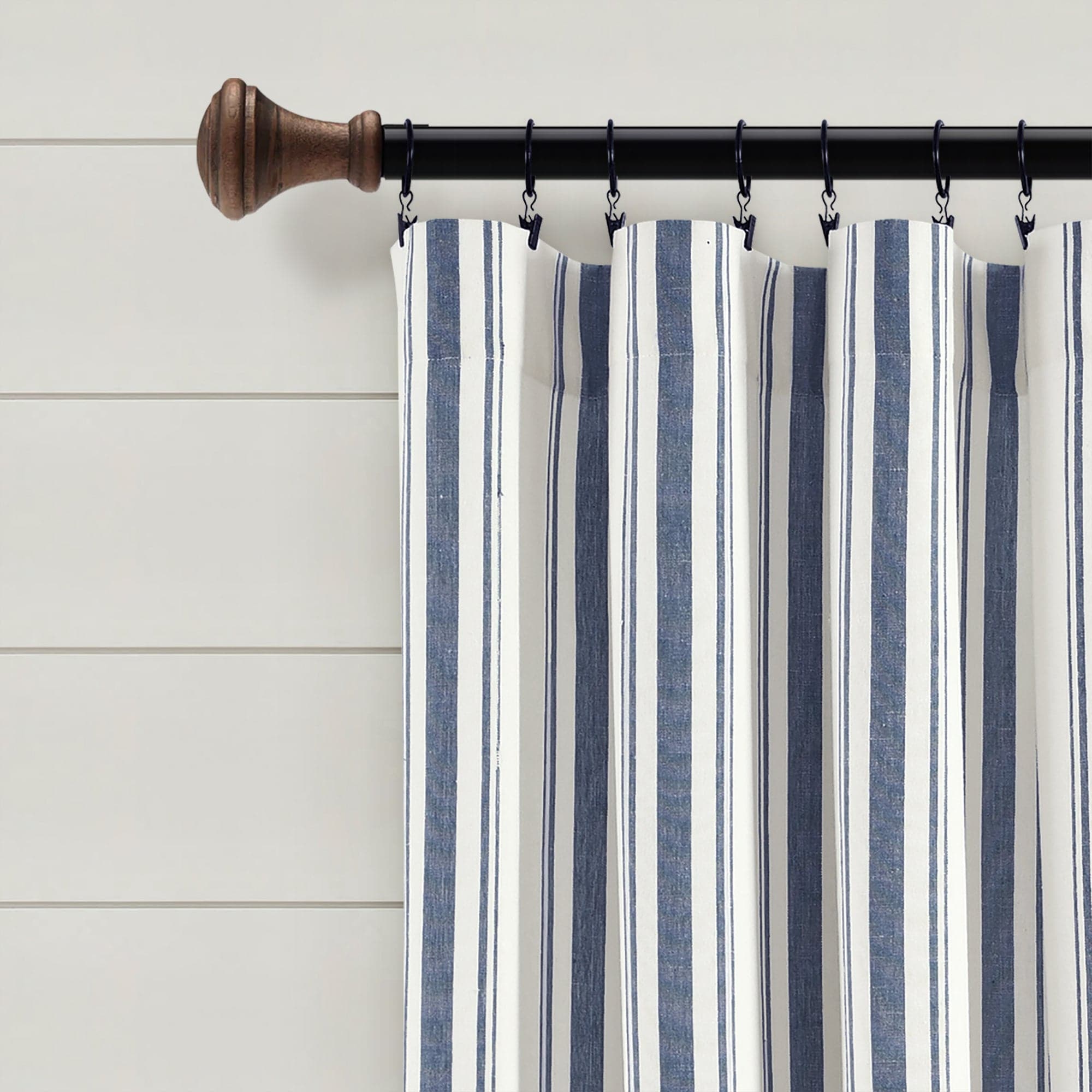 Farmhouse Stripe Yarn-Dyed Recycled Cotton Blend Window Curtain Panel Set - Blackout Thermal Insulated Drapes for Living Room, Bedroom & Nursery (2 Panels, 52x84 Inch) - Perfect for Rustic, Modern & Farmhouse Home Decor