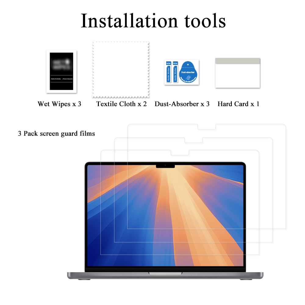 3-Pack Anti-Glare Matte Screen Protector for 2024 MacBook Pro 14
