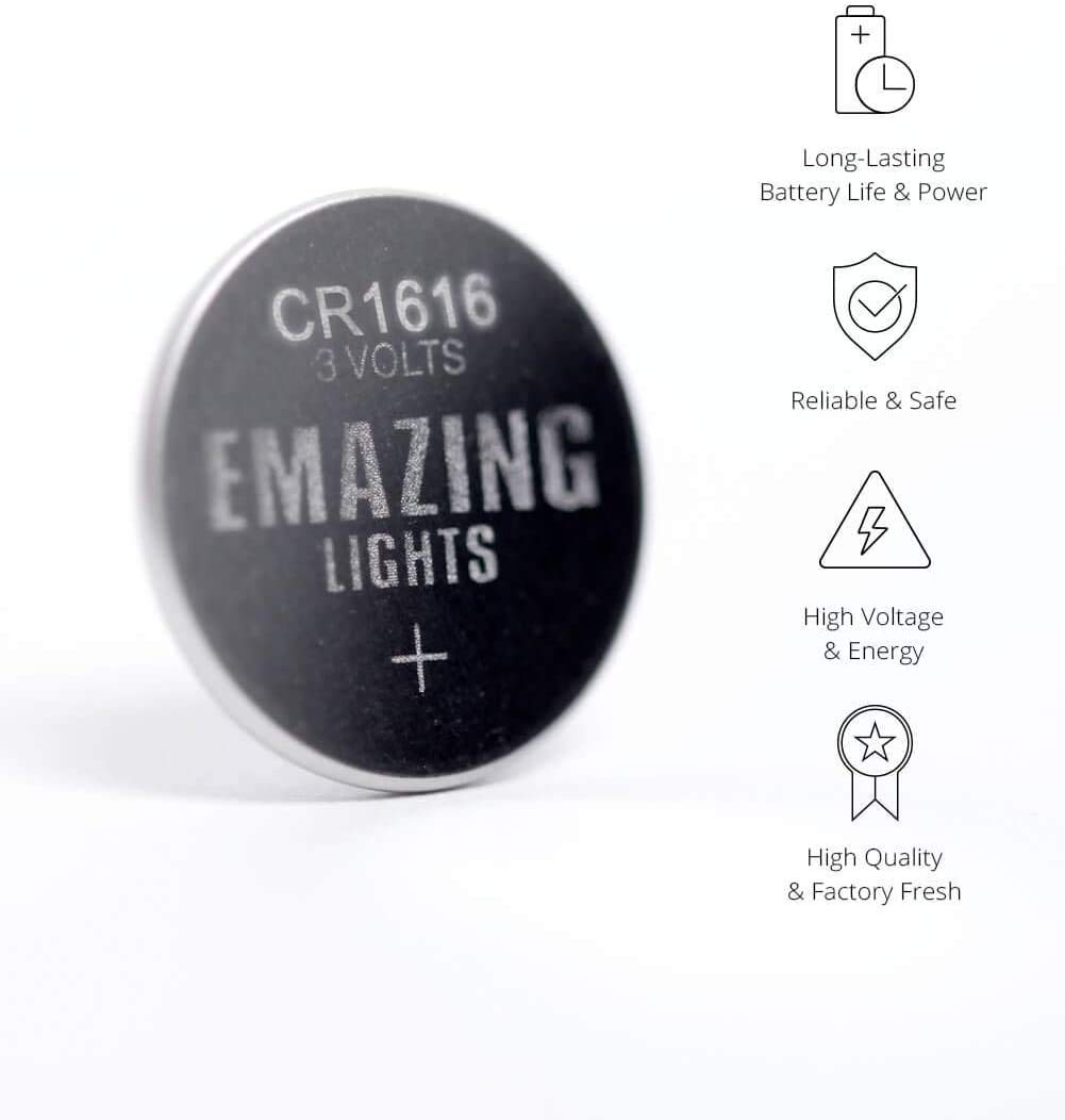EmazingLights CR1616 3V Lithium Coin Cell Batteries (20 Pack) - Long Lasting Power for Watches, Calculators, Key Fobs & Small Electronics