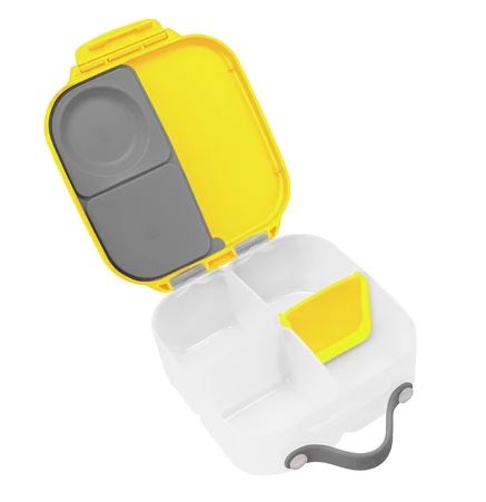 b.box MINI Lunch Box for Kids - BPA-Free, Leak-Proof Food Container with Insulated Compartment | Perfect for School, Picnics & Travel - Lemon Sherbet Color
