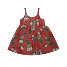 Hawaiian Pineapple Print Bungee Dress for Girls - Tropical Summer Beach Party & Vacation Outfit