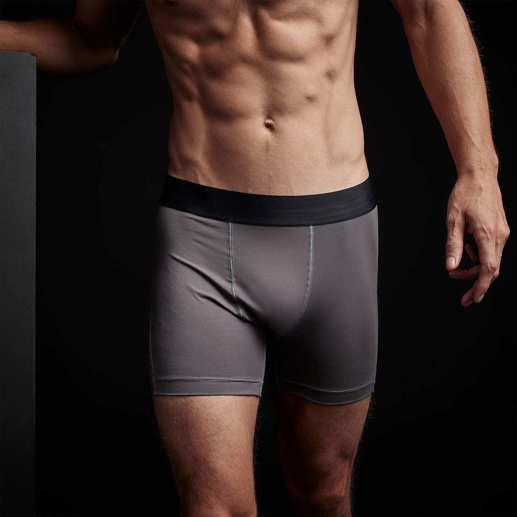 Cool Touch Sport Boxer Shorts for Men - Breathable & Moisture-Wicking - Raccoon Grey - Perfect for Gym, Running & Everyday Comfort