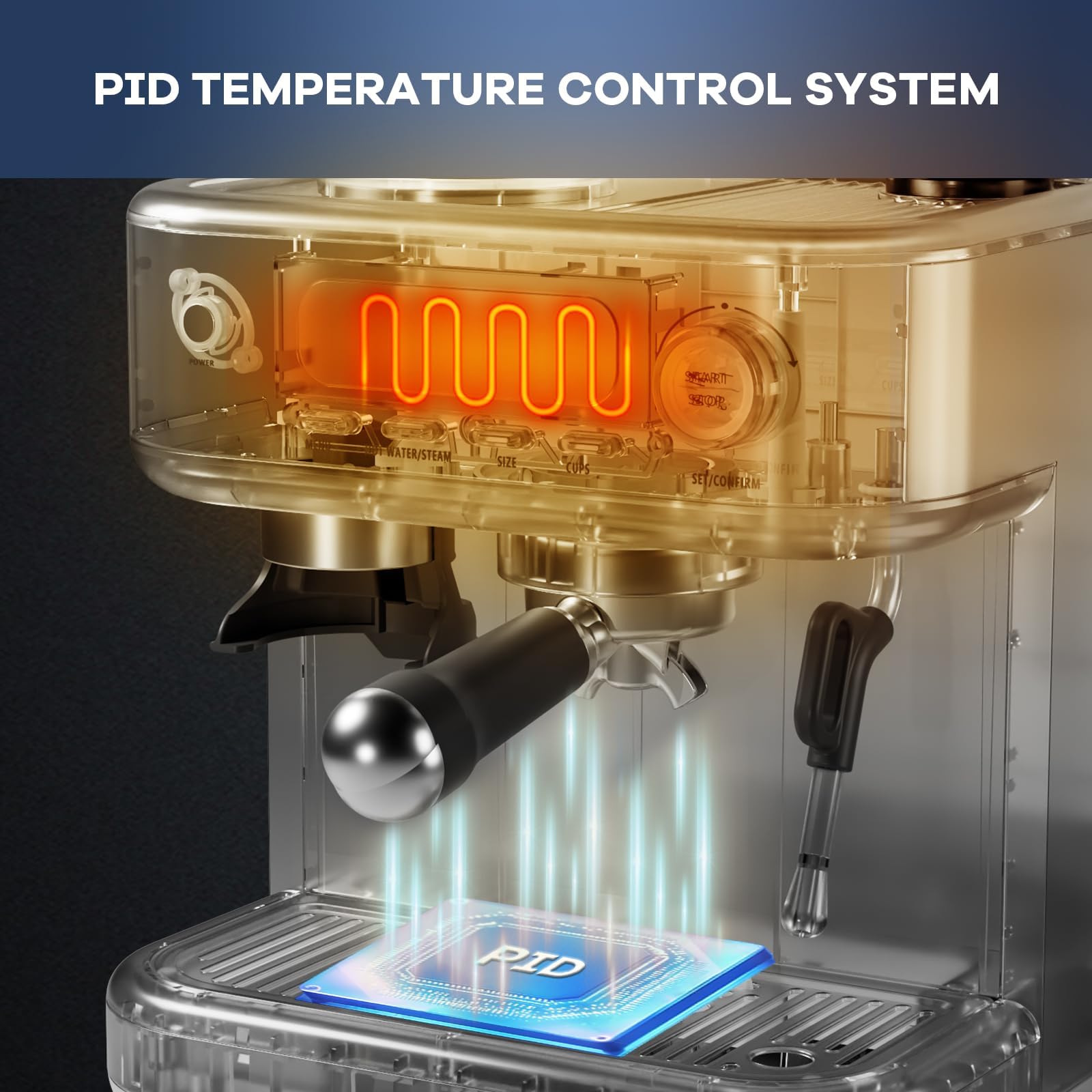 Premium 15 Bar Espresso Machine with Milk Frother & PID Temperature Control - 1350W LCD Coffee Maker for Latte, Cappuccino & Barista Drinks - Perfect for Home Cafes & Office Coffee Stations (78OZ Water Tank)