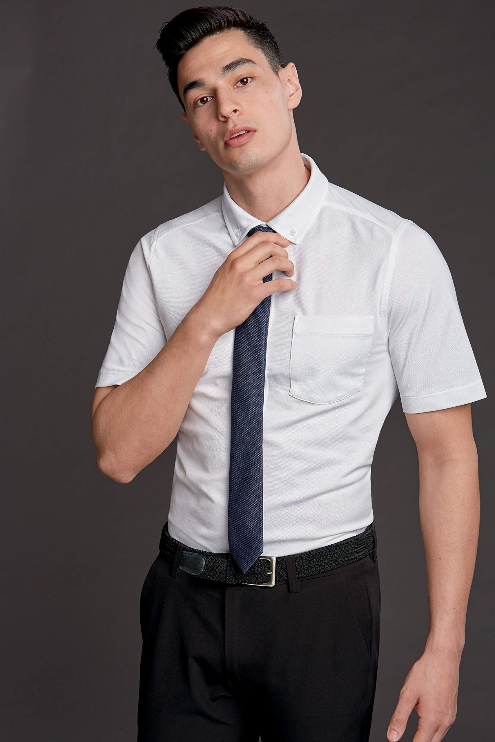 Cutter & Buck Men's Short Sleeve Cotton-Blend Knit Oxford Shirt - Comfortable Casual Wear for Office, Golf & Outdoor Activities