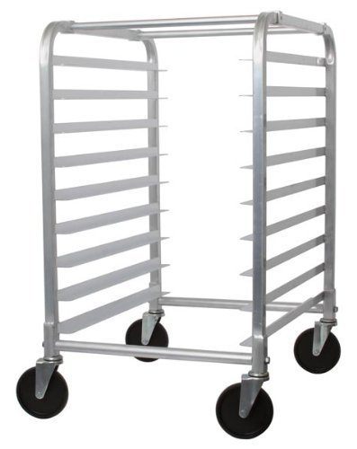 9-Tier Aluminum Bun Pan Rack with 9 Full-Size Bun Pans - Commercial Kitchen & Bakery Storage Organizer for Restaurants, Bakeries, and Food Service Businesses