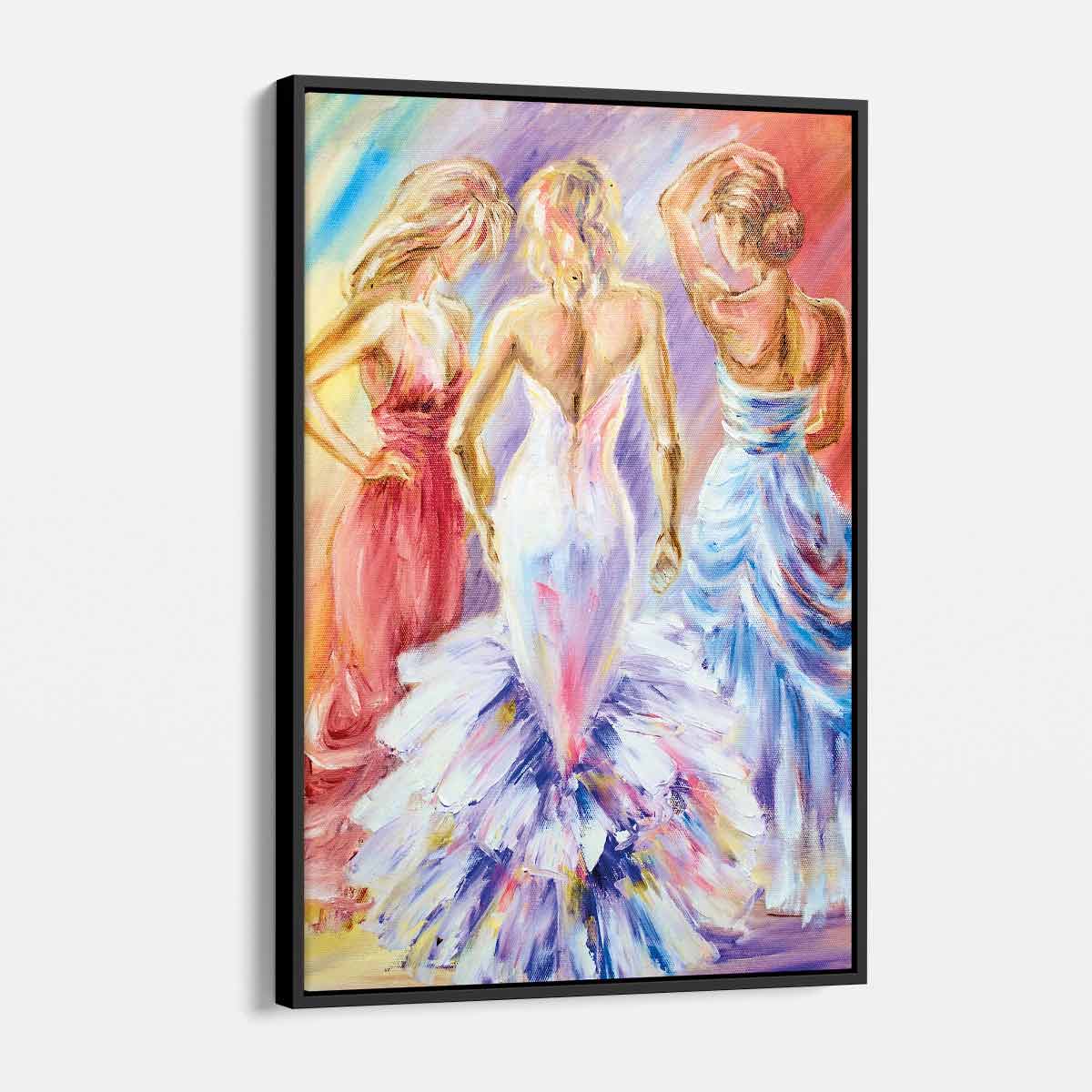 Vibrant Multi-Color Women at the Ball Wall Art Canvas Painting - 3775 - Perfect for Living Room, Bedroom & Office Decor