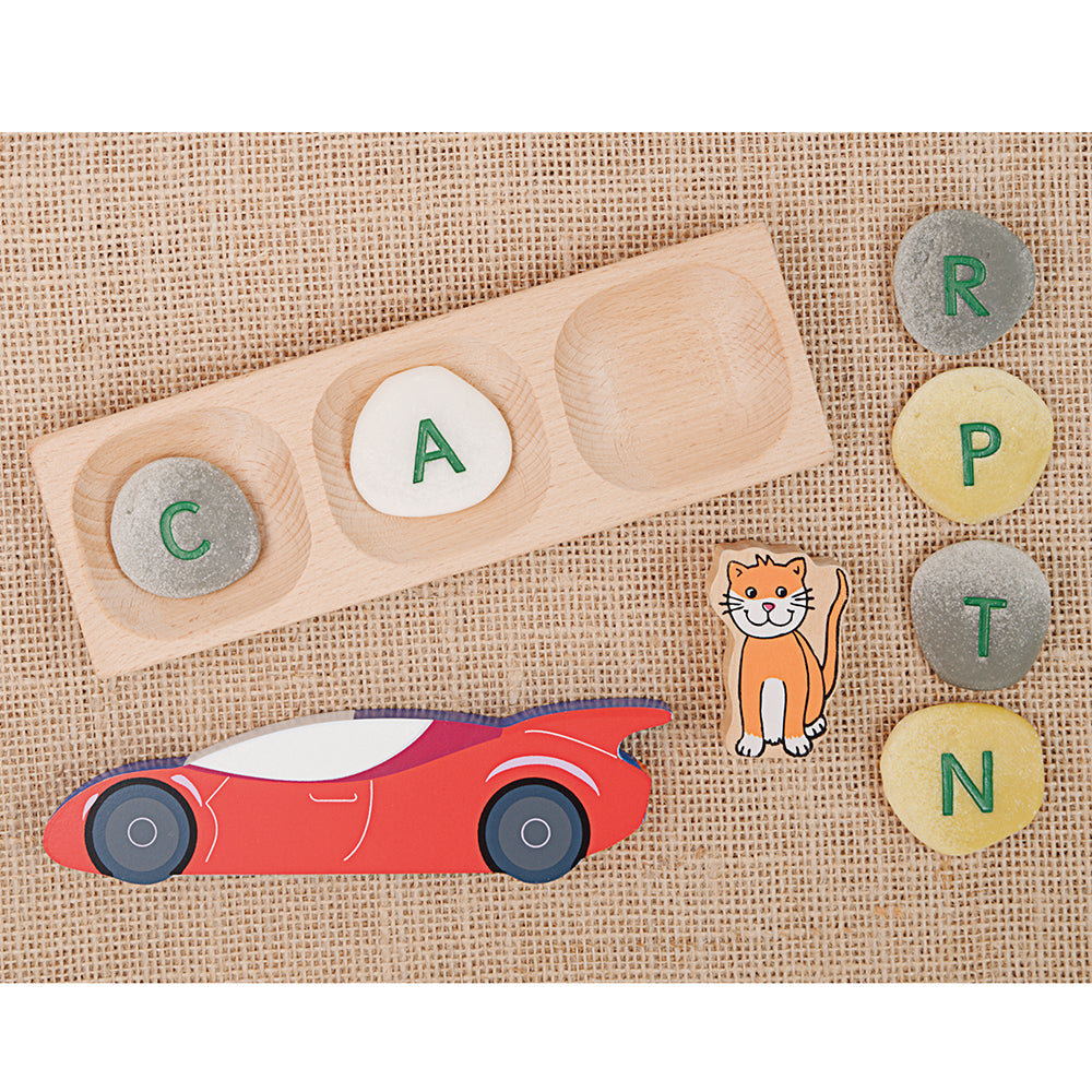 Yellow Door® Tactile Uppercase Alphabet Pebbles - Sensory Learning Stones for Kids, Early Literacy & Phonics Education - Perfect for Classroom, Montessori & Homeschool Activities