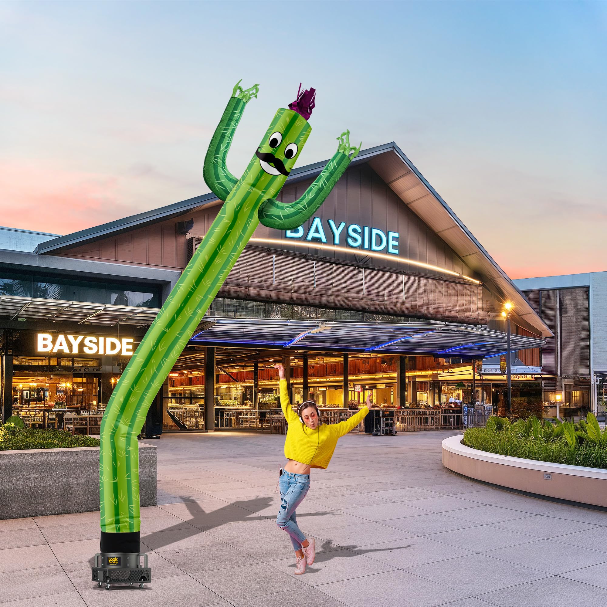 20ft Air Dancers Inflatable Tube Man - Wacky Waving Dancing Tube Guy for Business Promotion & Advertising (Blower Not Included) - Cactus Character Theme - Perfect for Car Dealerships, Grand Openings & Outdoor Events