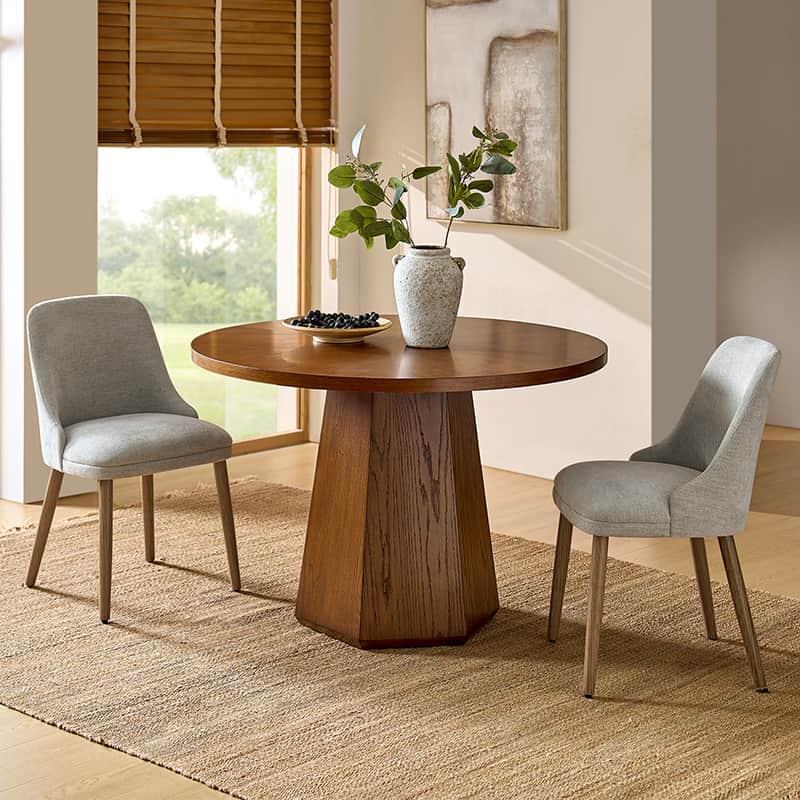 Zara Dining Chairs Set of 2/4/6 - Modern Curved Backrest with Natural Wood Legs & Plush Cushion - Perfect for Kitchen, Dining Room, or Breakfast Nook